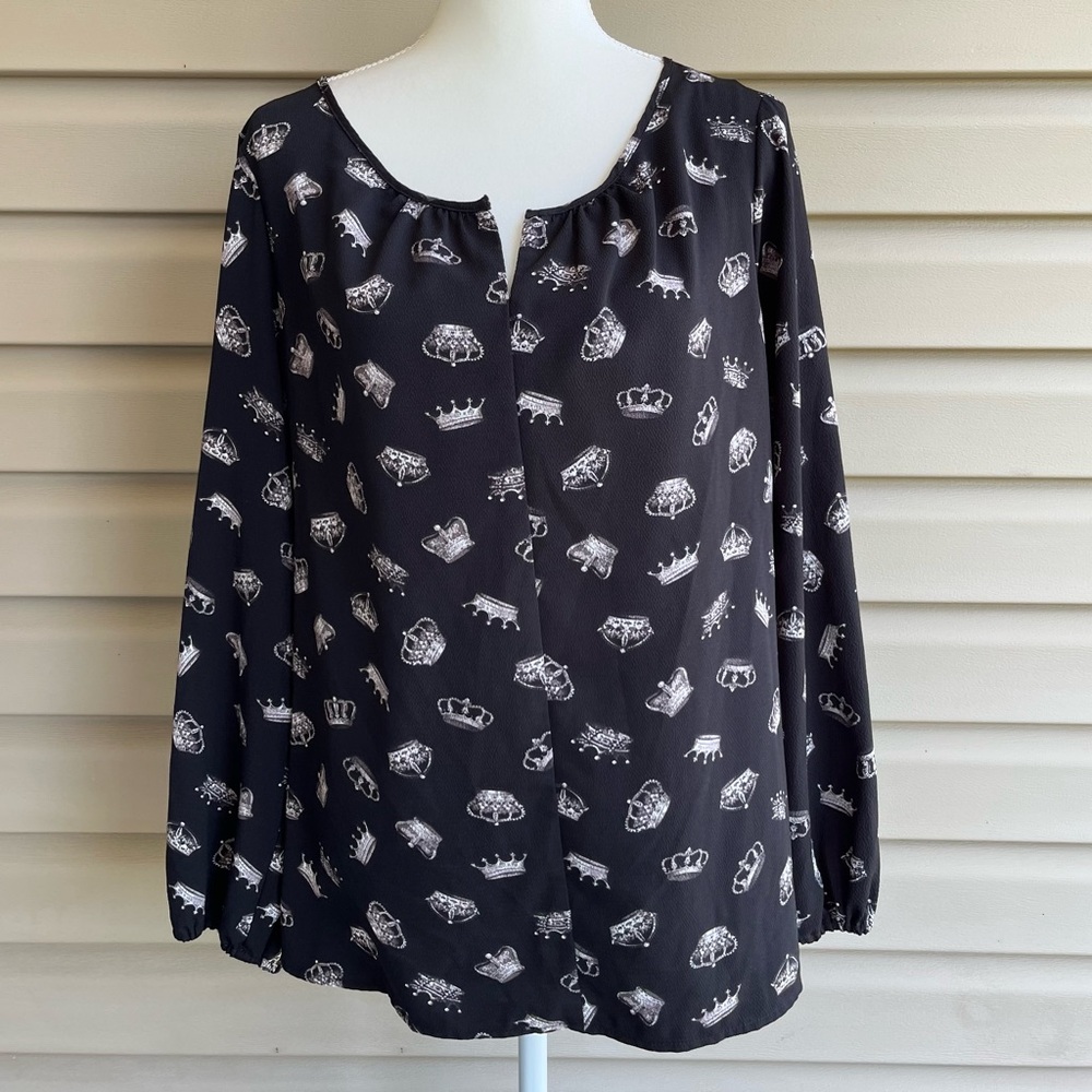 •Thakoon for Design Nation• Crown Print Popover Top - Size XL